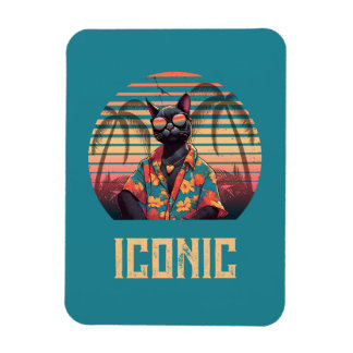 Timless Tropical Cat Attitude Magnet