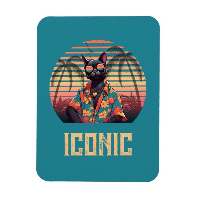 Timless Tropical Cat Attitude Magnet (Vertikal)