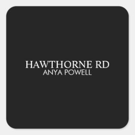 Timless Typography Business Logotyp Fyrkantigt Klistermärke