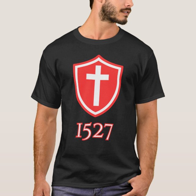 Timless Valor: 1527 Shield T-Shirt (Framsida)