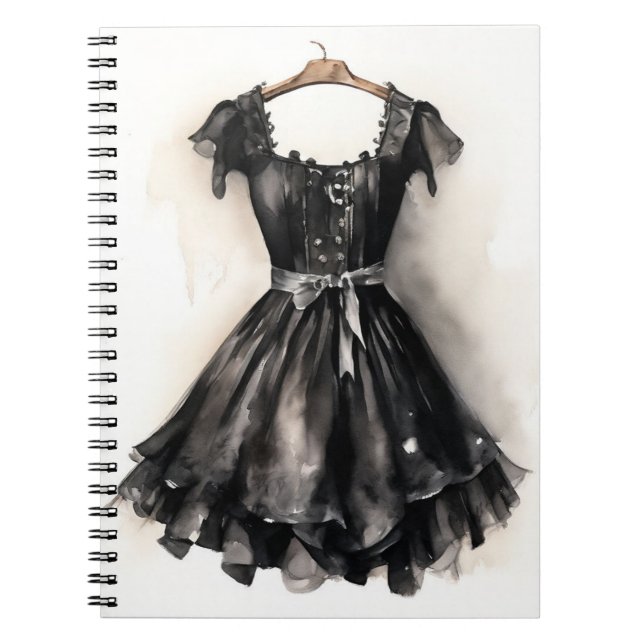 Timless Victorian LBD Little Black Dress Art Anteckningsbok (Framsidan)