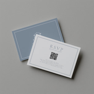 Timless Vines Dusty Blue Vapensköld QR-kod OSA Kort