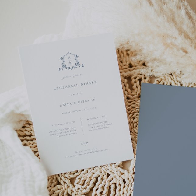 Timless Vines Dusty Blue Vapensköld Rehearsal Midd Meddelande (Skapare uppladdad)