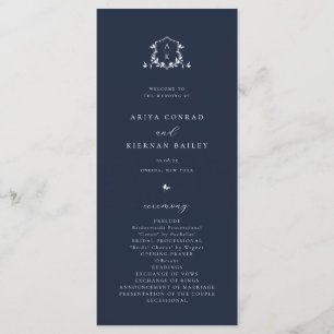 Timless Vines Monogram Vapensköld Navy Blue Program