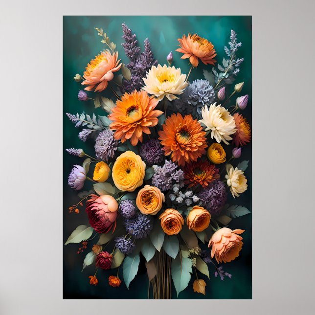 Timless Vintage Flowers, Classic Blommigt Poster (Framsidan)