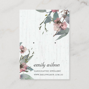 TIMMER ROSA BLOMMIGT EUCALYPTUS EARRING STUD VISNI VISITKORT