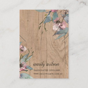 TIMMER ROSA BLOMMIGT EUCALYPTUS NECKLACE VISNING VISITKORT
