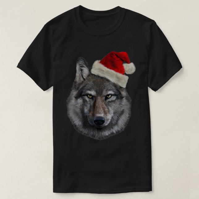 Timmer Varg i Santa Hat Varje dag är jul T Shirt (Design framsida)