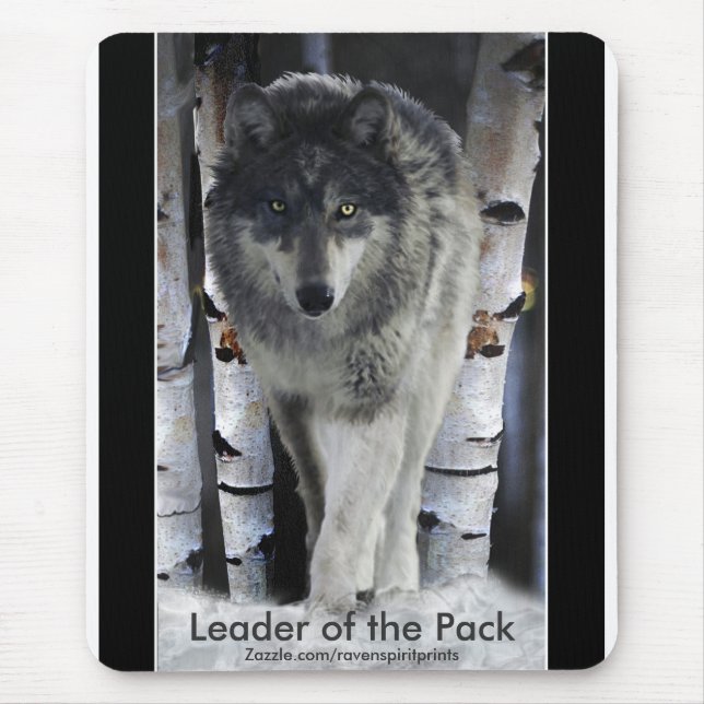 Timmer, Varg, Snö och Träd Wildlife Art Musmatta (Framsidan)