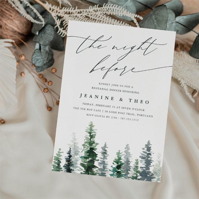 Timmerdunge | Rehearsalmiddag för Winter Evergreen Inbjudningar (Skapare uppladdad)