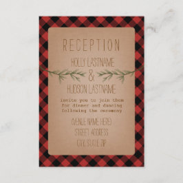 Timmerhuggar-rutig Evergreen Bröllopsmottagning Tilläggskort