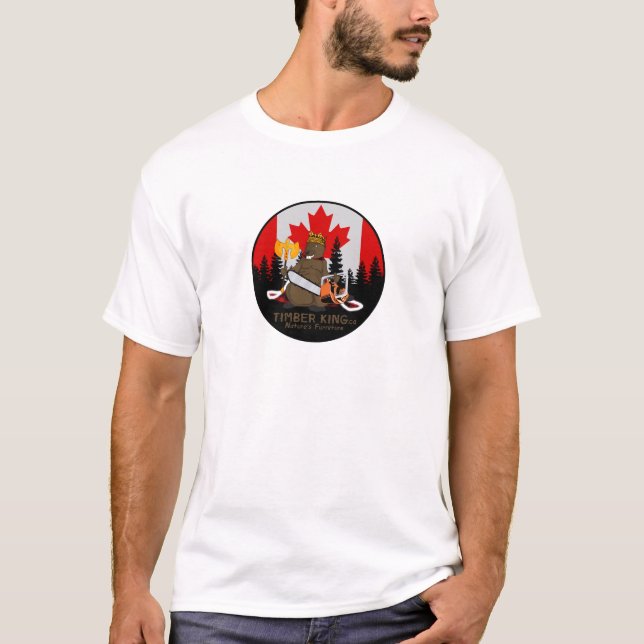 Timmerkungen loggar och stenar möblemang t-shirt (Framsida)