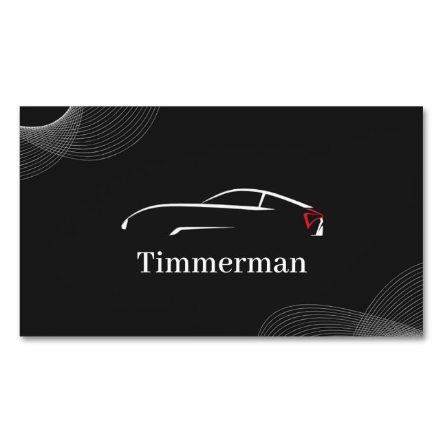 Timmerman — Fordonsskötsel & Fordonsförbättring Magnetiska Visitkort (Framsida)