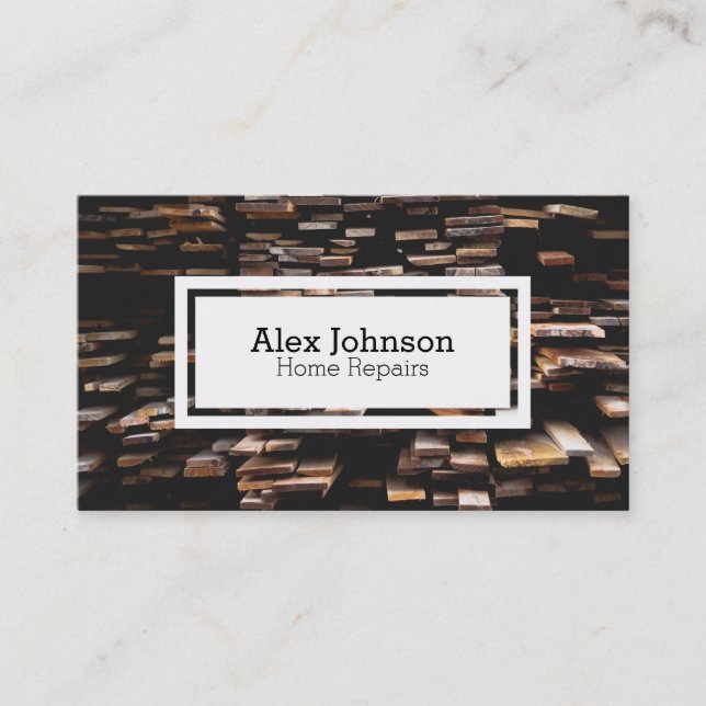 Timmerträhemmet reparerar visitkorten visitkort (Framsida)