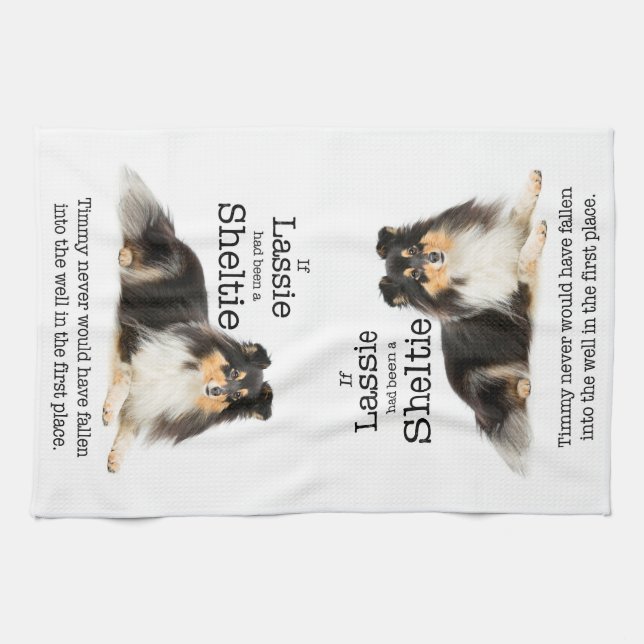 Timmy's Blue Merle Sheltie Kitchen Towel Kökshandduk (Horisontell)