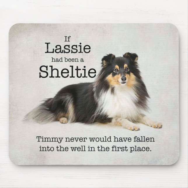 Timmys Tri-Färg Sheltie Mousepad Musmatta (Framsidan)