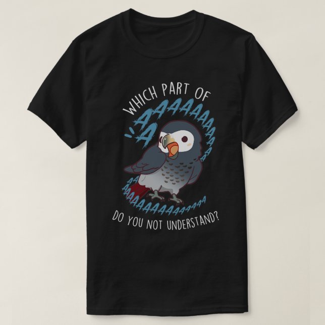Timneh African Grått Parrot Aaaa T Shirt (Design framsida)