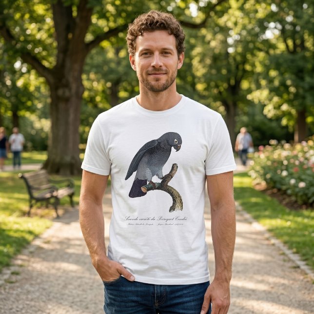 Timneh-afrikansk grå papegoja, Psittacus Timneh T Shirt (Timneh African Grey Parrot, Psittacus Timneh. Men Basic White T-Shirt)