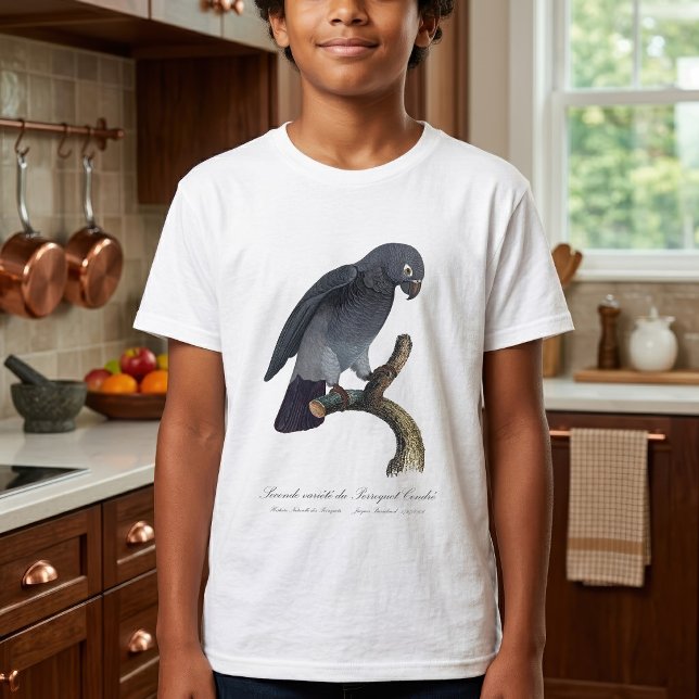 Timnehgråpapegoja, Psittacus Timneh T Shirt (Timneh African Grey Parrot, Psittacus Timneh. Boy Basic White T-Shirt)