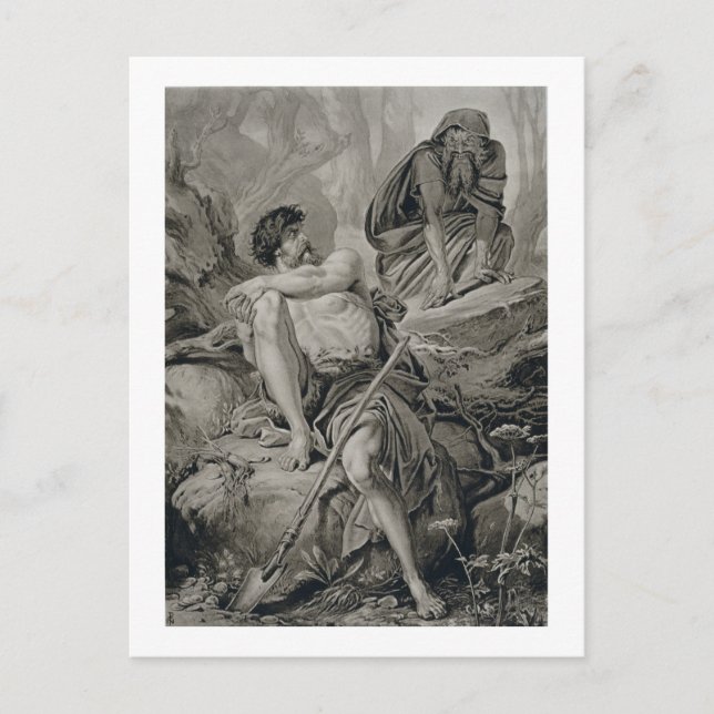 Timon och Apemantus från Timon Aten av Willi Vykort (Framsida)