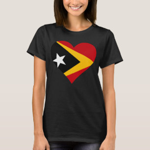 Timor-Leste Flagga Heart Timor-Leste Gifts Kärlek T Shirt