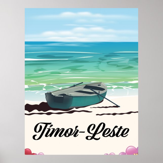 Timor-Leste retro reseplakat. Poster (Framsidan)