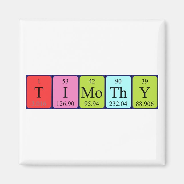 Timothy Periothy bord namn magnet (Framsidan)