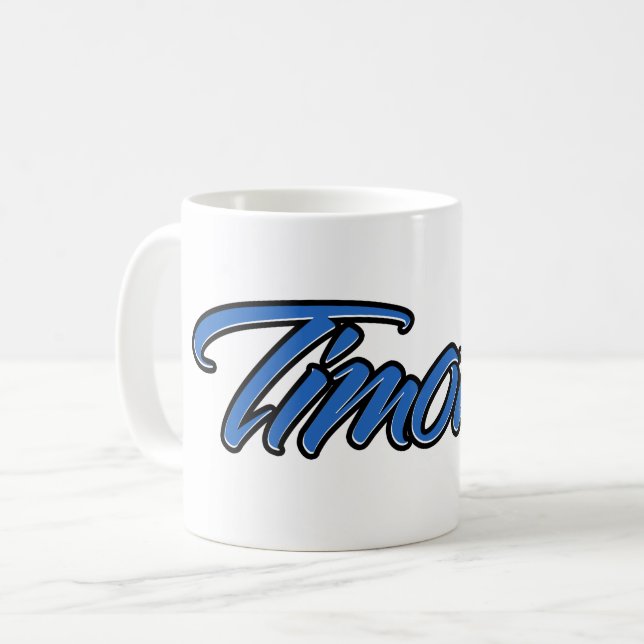 Timothy Vorname Name blue Tasse Kaffeetasse Kaffemugg (Framsida vänster)
