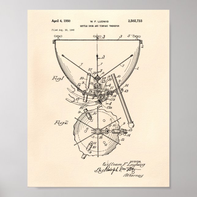 Timpani 1950 Patent Art - Old Peper Poster (Framsidan)