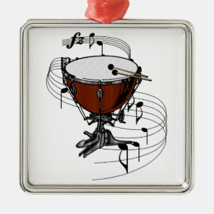 Timpani (kettlen trummar), julgransprydnad metall