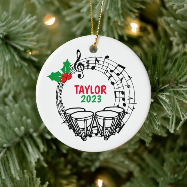 Timpani Marching Band jul Ornament (Träd)