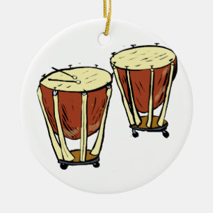Timpani två med grafiska Mallets avbildar Julgransprydnad Keramik