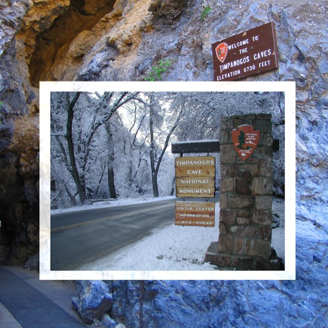 Timpanogos Cave National Monument Vinter, Skylt Vykort (Skapare uppladdad)