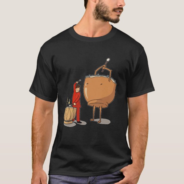 Timpany Player Kettle Drum Drummer Music T Shirt (Framsida)