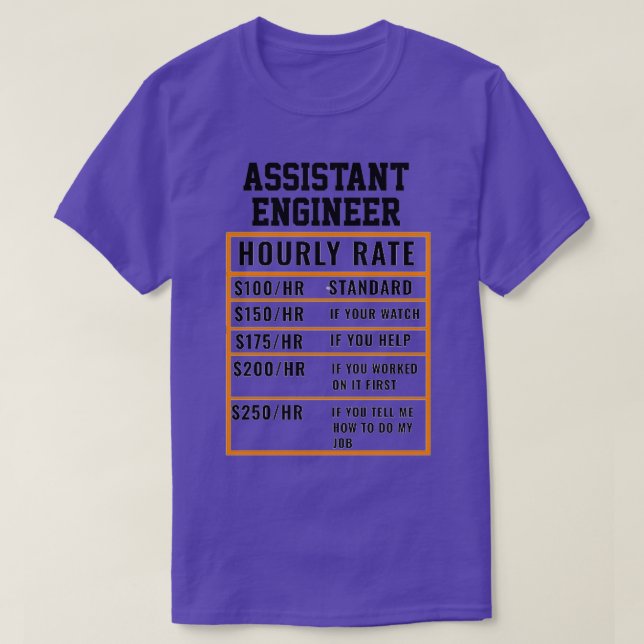 Timtaxa för assistenten Ingenjör T Shirt (Design framsida)