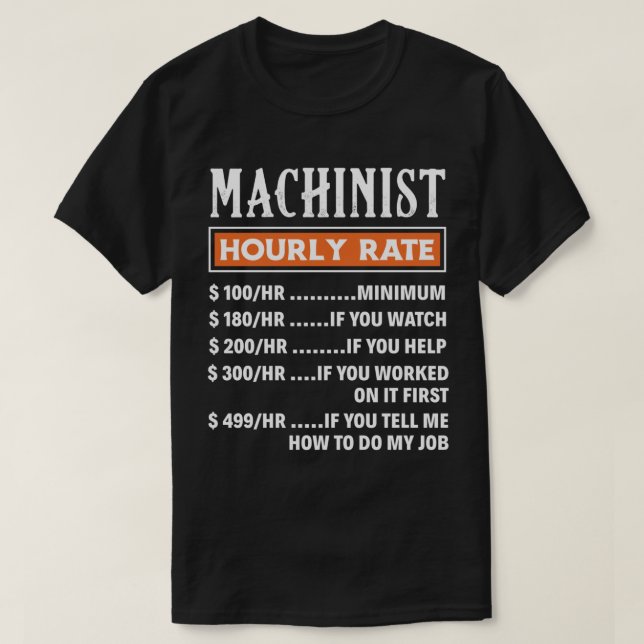Timtaxa för maskinist, ett roligt maskinjobb t shirt (Design framsida)