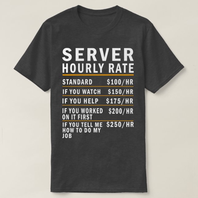 Timtaxa för server t shirt (Design framsida)