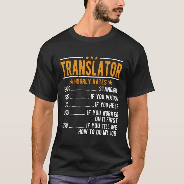 Timtaxor för översättare t shirt (Framsida)