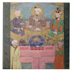 Timur (1336-1405), Babur (1483-1530, r.1526-30) Kakelplatta