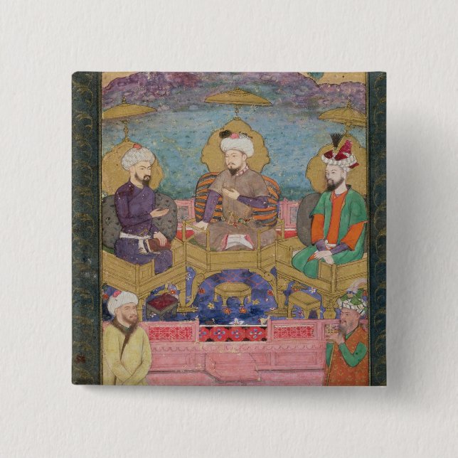 Timur (1336-1405), Babur (1483-1530, r.1526-30) Knapp (Framsida)