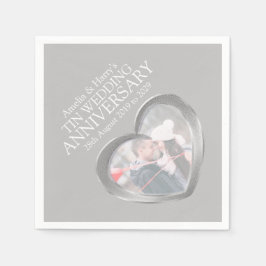 Tin 10-årsdagen av hjärtfoto på namn blöjor pappersservett