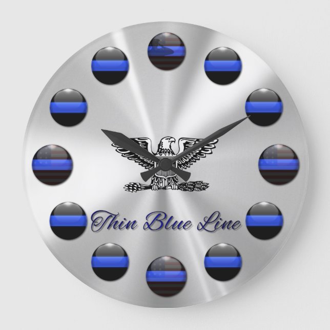 Tin Blue Line Fullt Bird Chief Stor Klocka (Framsida)