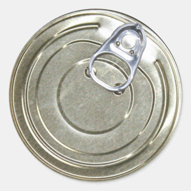 Tin Can Lid Runt Klistermärke (Framsida)