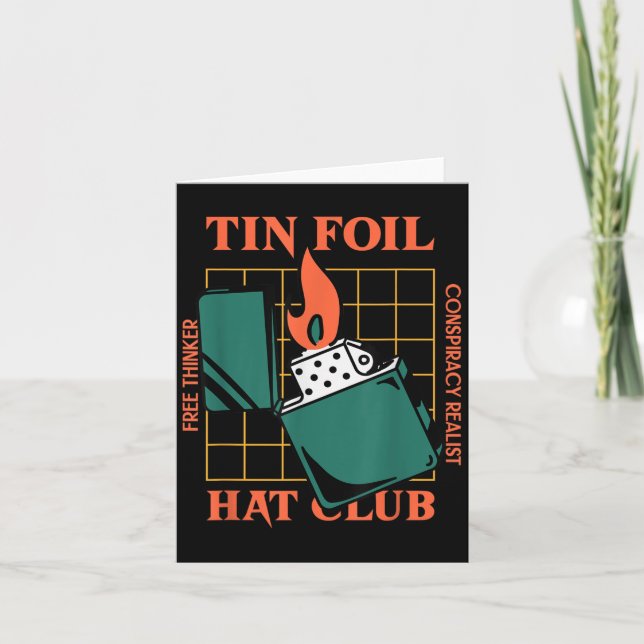 Tin Foil Hat Klubb - Free Thinker - Conspiracy Rea Kort (Framsida)