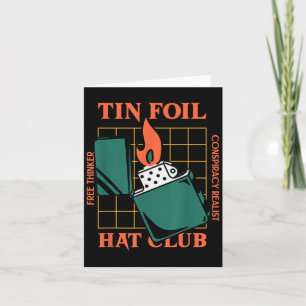 Tin Foil Hat Klubb - Free Thinker - Conspiracy Rea Kort