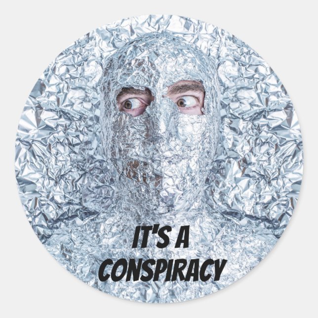 Tin Foil Hat Society Runt Klistermärke (Framsida)