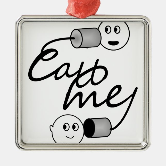 Tin kan Mobilt ringa mig Julgransprydnad Metall (Framsidan)