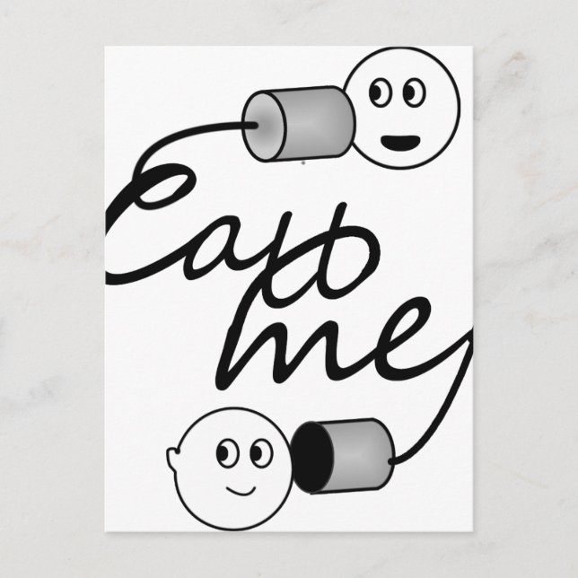 Tin kan Mobilt ringa mig Vykort (Framsida)