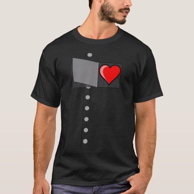 Tin Man Heart-Oz Tinman Halloween Costume T Shirt (Framsida)