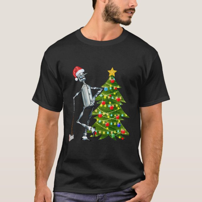 Tin Man Shirt Wizard of Oz Tee Santa Tin Man Chris (Framsida)